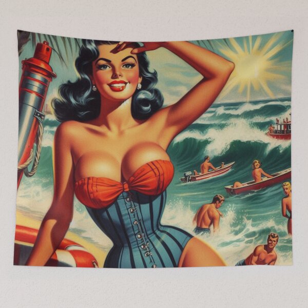 Item preview, Retro Summer Beach Pin Up designed and sold by PulpVintage.