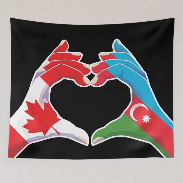 Item preview, Azerbaijan Azerbaijani Canadian Canada Love Heart Peace designed and sold by FlagX.