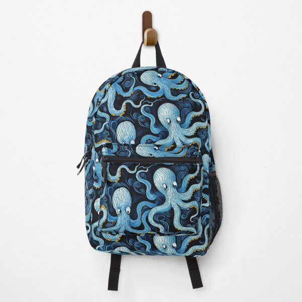 Item preview, Blue octopus pattern blue marine ocean giant squid designed and sold by FloralZoo.