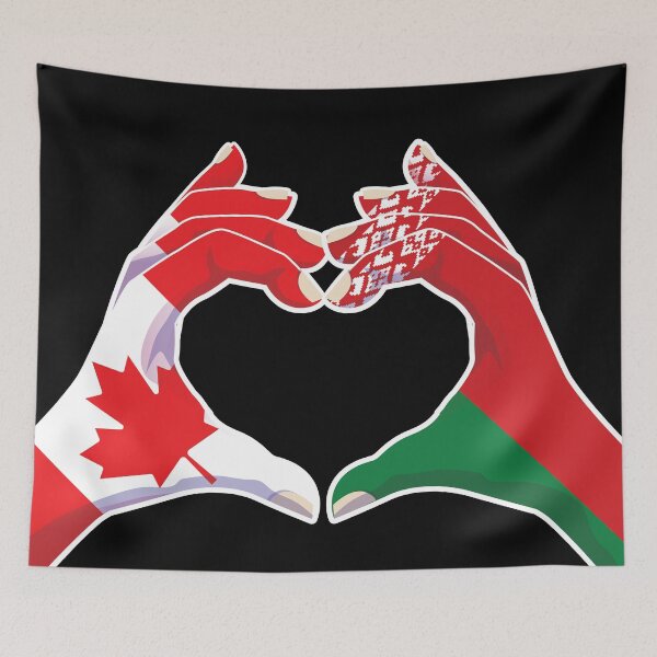 Item preview, Belarus Belarusian Belarussian Canadian Canada Love Heart Peace designed and sold by FlagX.