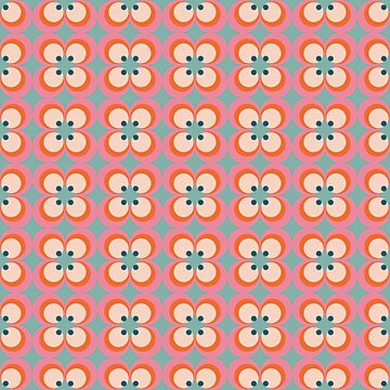 Artwork thumbnail, retro vintage boho cicle. flower pattern by RealEstateFiend