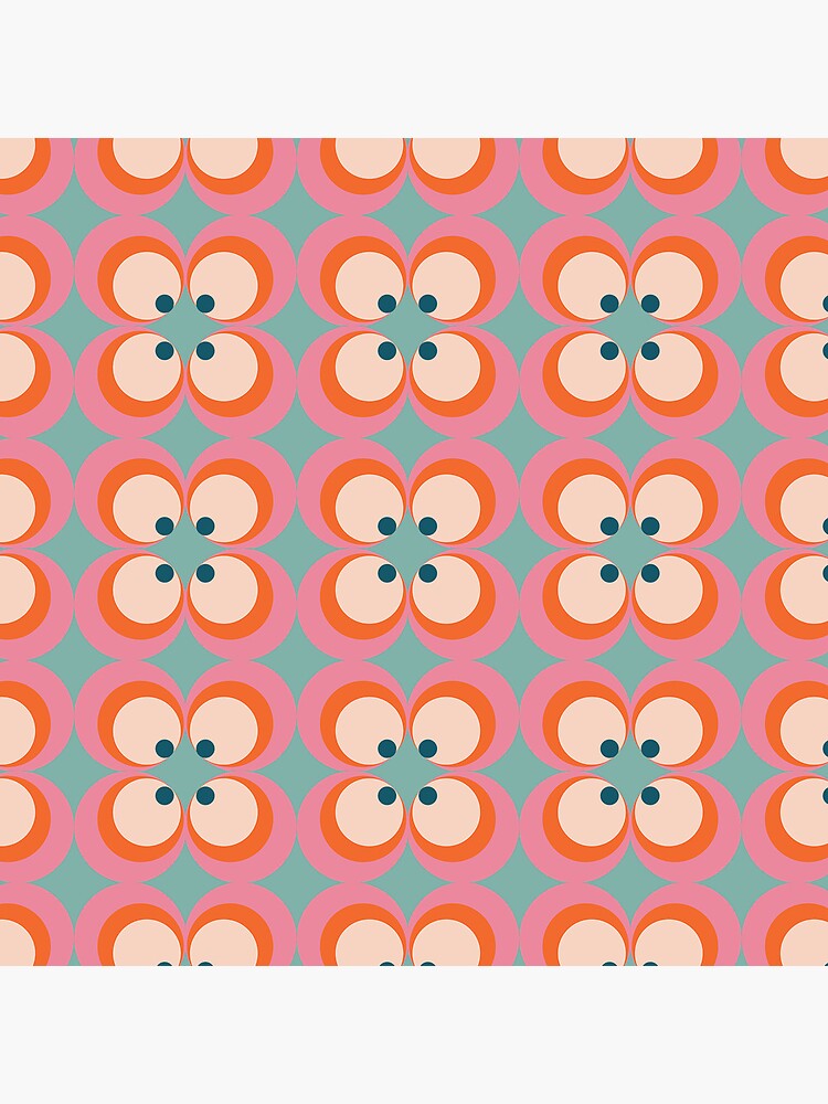 Thumbnail 4 of 4, Pillow, retro vintage boho cicle. flower pattern designed and sold by RealEstateFiend.