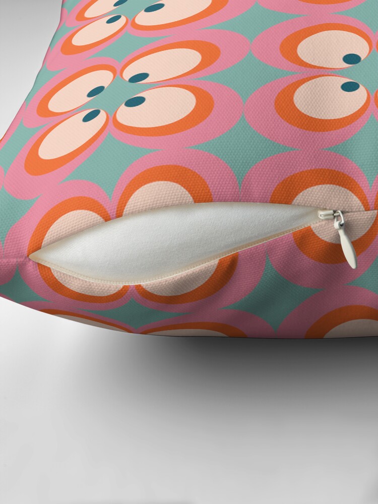 Thumbnail 2 of 4, Pillow, retro vintage boho cicle. flower pattern designed and sold by RealEstateFiend.