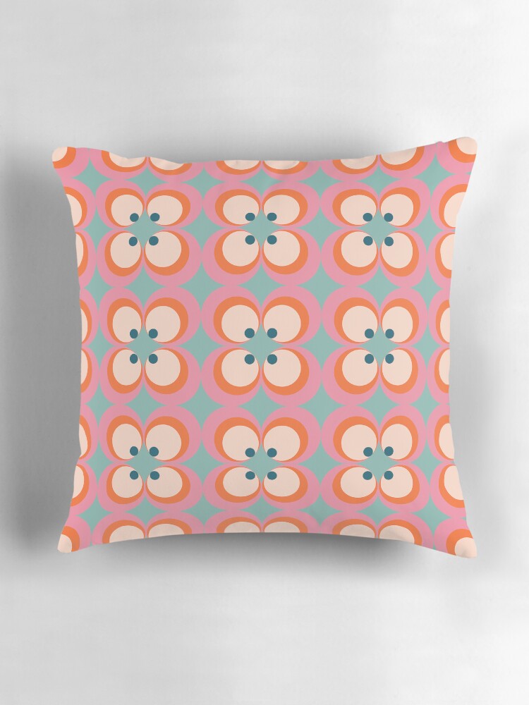 Thumbnail 3 of 4, Pillow, retro vintage boho cicle. flower pattern designed and sold by RealEstateFiend.
