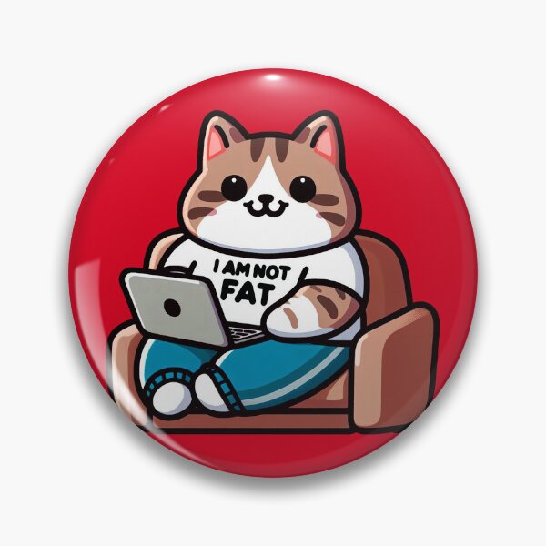 Item preview, I Am Not Fat meme Tabby Cat Comfy Couch Laptop designed and sold by plushism.