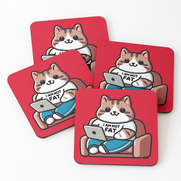 Item preview, I Am Not Fat meme Tabby Cat Comfy Couch Laptop designed and sold by plushism.