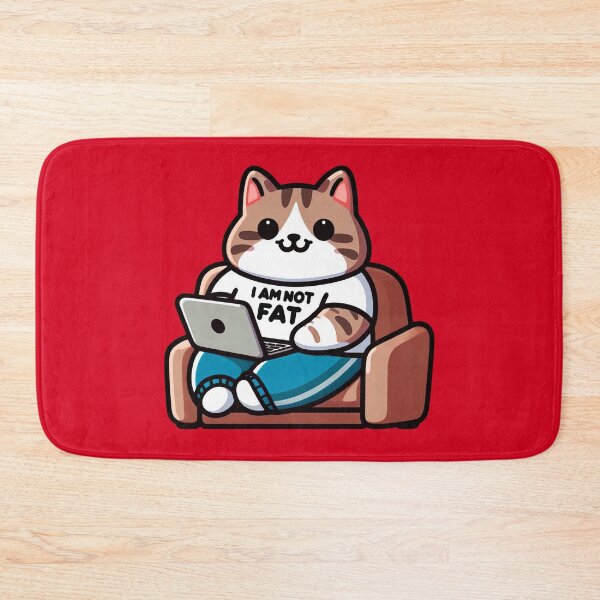 Item preview, I Am Not Fat meme Tabby Cat Comfy Couch Laptop designed and sold by plushism.