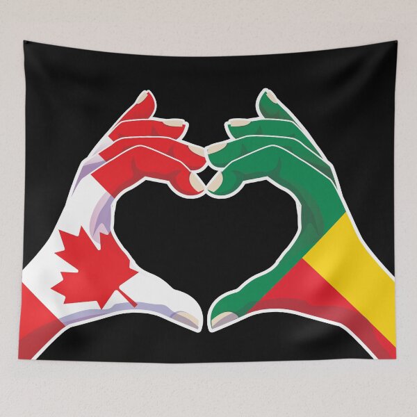 Item preview, Benin Beninese Canada Canadian Love Heart Peace designed and sold by FlagX.