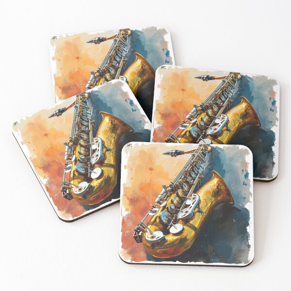 Item preview, Colorful Vintage Saxophone Instrument Oil Painting designed and sold by Mohammed Sohail Khan.
