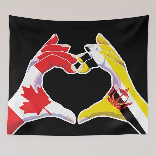 Item preview, Brunei Bruneian Canadian Canada Love Heart Peace designed and sold by FlagX.