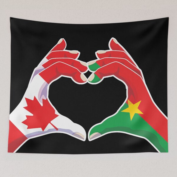 Item preview, Burkinabe Burkina Faso Canada Canadian Love Heart Peace designed and sold by FlagX.