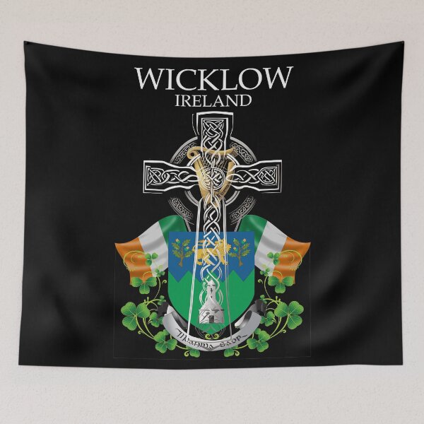 Item preview, ✅ Wicklow Ireland Irish Celtic Cross & Crest designed and sold by REAL IRISH GIFTS.