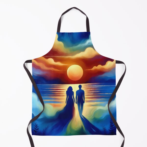 Item preview, Romantic Sunset Embrace Art - Love, Beach, Dreamy Hues designed and sold by ElLocoMus.
