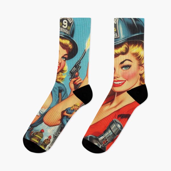 Item preview, Retro Firefighter Girls designed and sold by PulpVintage.