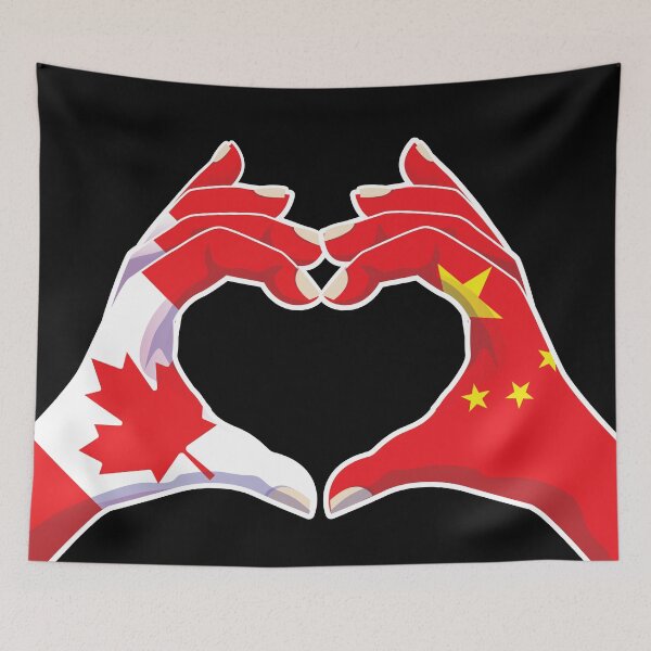Item preview, China Chinese Canadian Canada Love Heart Peace designed and sold by FlagX.
