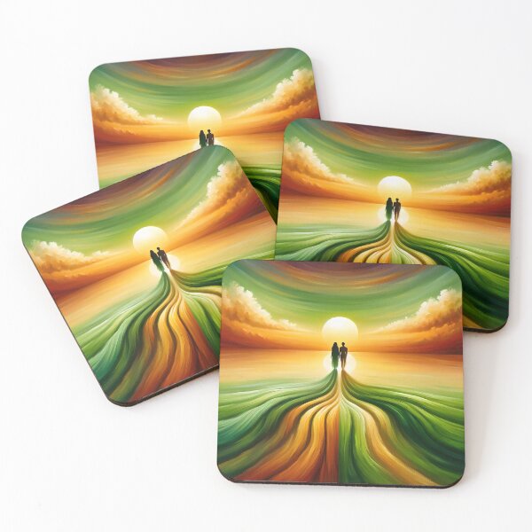 Item preview, Journey's End in Lovers' Embrace - Sunset Path Art designed and sold by ElLocoMus.
