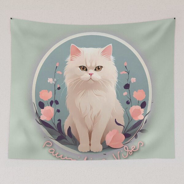 Item preview, Pastel Majesty: Fluffy Persian Cat Art Print designed and sold by purrfect pattern.