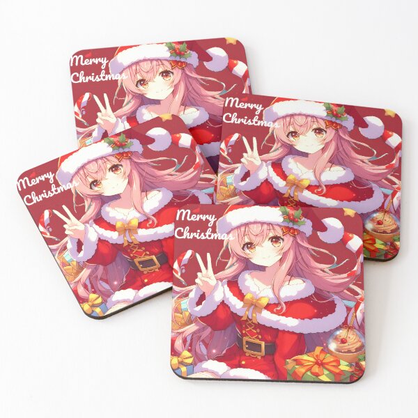 Item preview, Cute Anime girl wishing Merry Christmas - 5 designed and sold by StellaArtz.
