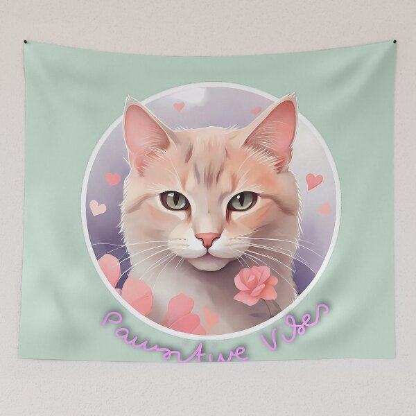 Item preview, Whispurrs of Love: Pastel Cat Heartfelt Hug designed and sold by purrfect pattern.