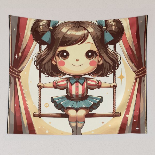 Item preview, Circus girl give show on flying trapeze designed and sold by TomFrontierArt.