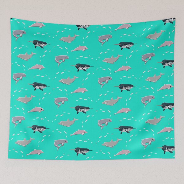 Item preview, Dolphin Narwhal Bottlenose Fishes Pattern designed and sold by SUPERHERON.