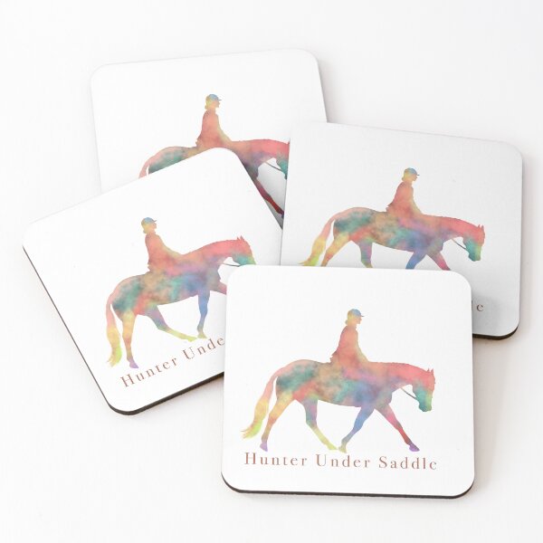 Item preview, Hunter Under saddle rainbow watercolors with captions designed and sold by MonikaLauda.