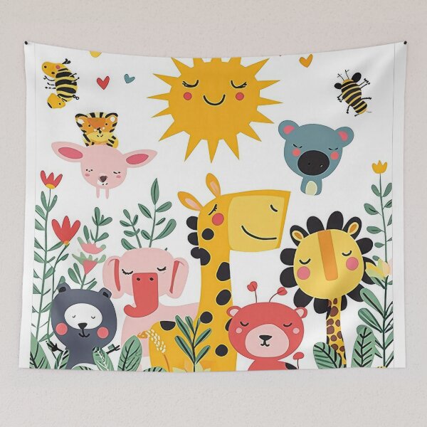 Item preview, Kids room - sun, flowers wild animals designed and sold by FlowersColorful.