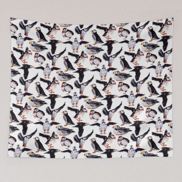 Item preview, Puffins Cut Paper Tessellation Pattern designed and sold by akthaysen.