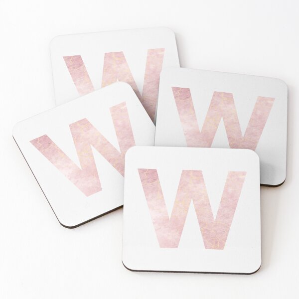 Item preview, Initial W with pink marble effect designed and sold by alessiazoe.