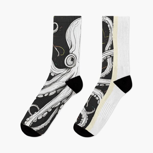 Item preview, Unique intricate octopus design in black and white designed and sold by Walls & Time.