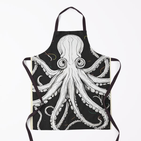 Item preview, Unique intricate octopus design in black and white designed and sold by Walls & Time.