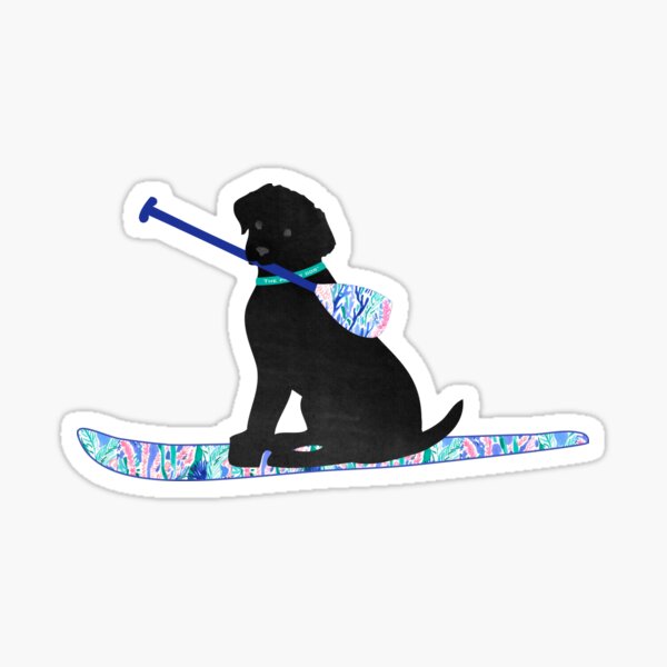 SUP Preppy Black Lab - Lilly Inspired Stand Up Paddle Board Sticker