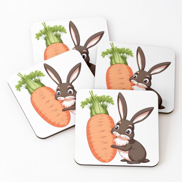 Item preview, Cute Brown Bunny with a Giant Carrot designed and sold by 5Greenmonkeys.