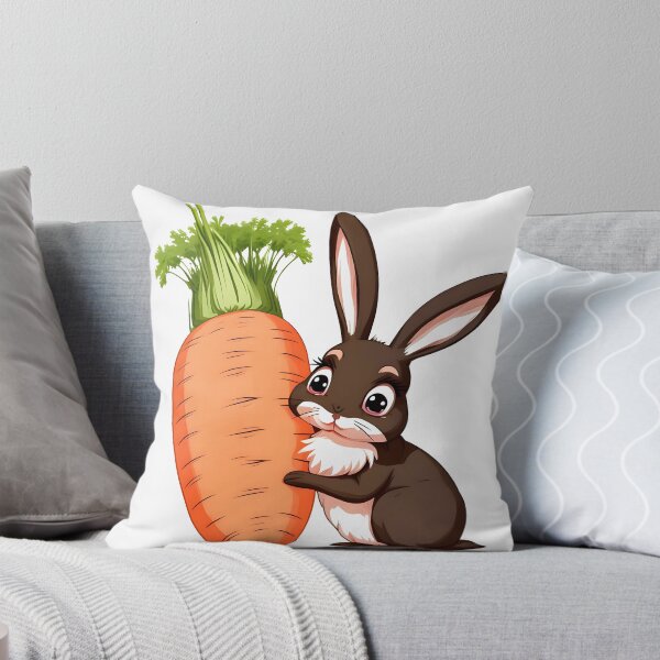 Item preview, Cute Brown Bunny with a Giant Carrot designed and sold by 5Greenmonkeys.