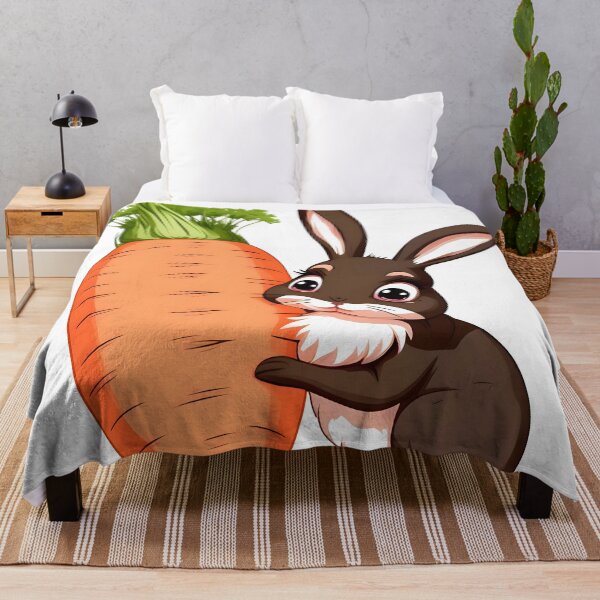 Item preview, Cute Brown Bunny with a Giant Carrot designed and sold by 5Greenmonkeys.