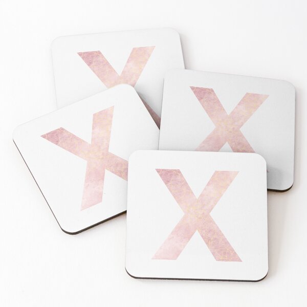 Item preview, Initial X with pink marble effect designed and sold by alessiazoe.
