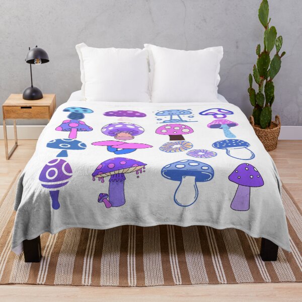 Item preview, Cute Purple and Blue Mushroom Pattern designed and sold by SEVENPRINTS.