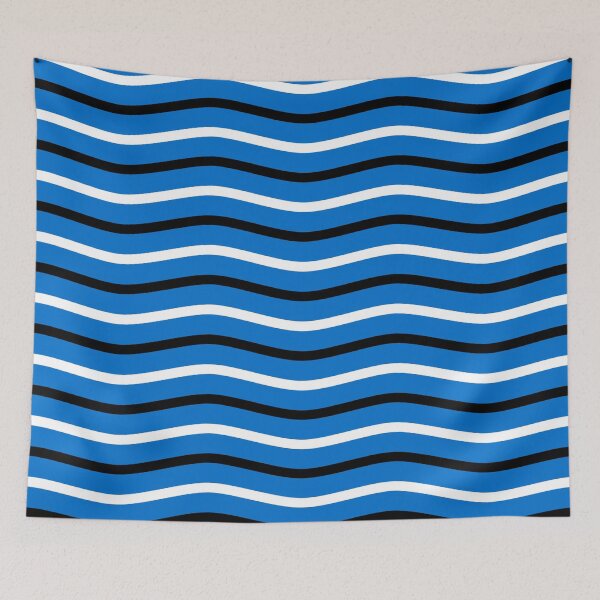 Item preview, Blue Black White Estonia Tricolor Wavy Horizontal Line Stripe Estonian Language Flag Pattern designed and sold by PenguinForests.