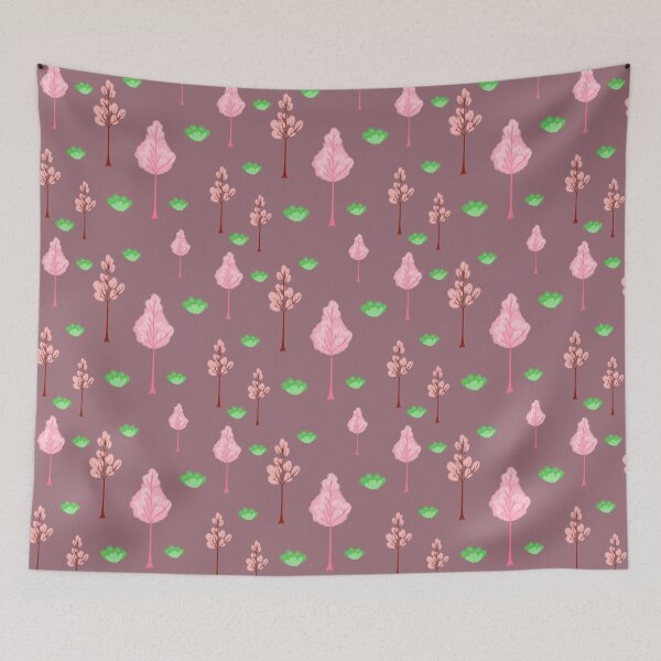 Item preview, Crayon Trees Seamless Pattern Pink designed and sold by ART SIFA.