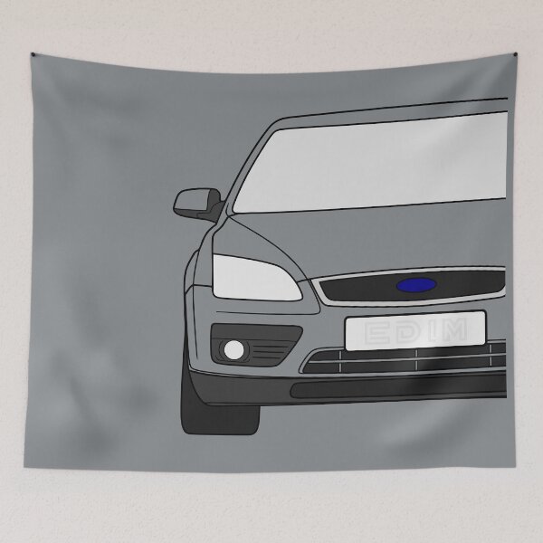 Item preview, Ford Focus MK2 2004-2008 black lines with colored parts designed and sold by EdimDesign.