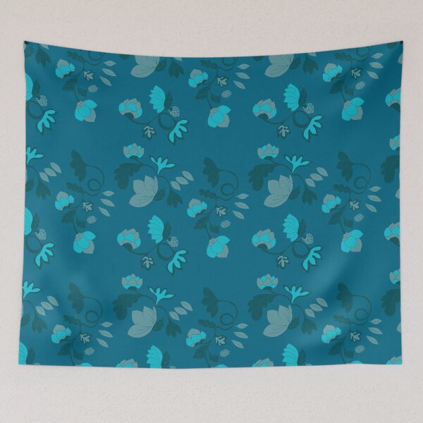 Item preview, Floral pattern blue version designed and sold by GENEST-V.