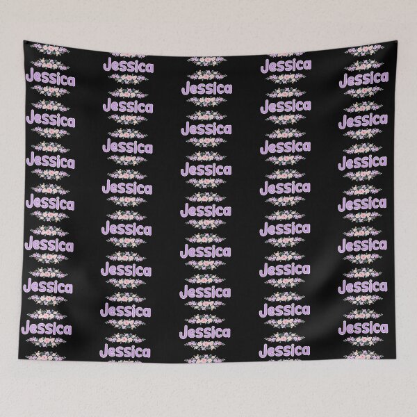 Item preview, Purple Flower Jessica Name Label (Black) designed and sold by NormadWorld.
