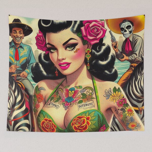 Item preview, Vintage Tattoo Girl designed and sold by PulpVintage.