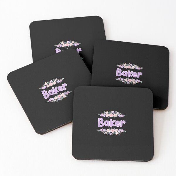 Item preview, Purple Flower Baker Name Label (Black) designed and sold by NormadWorld.