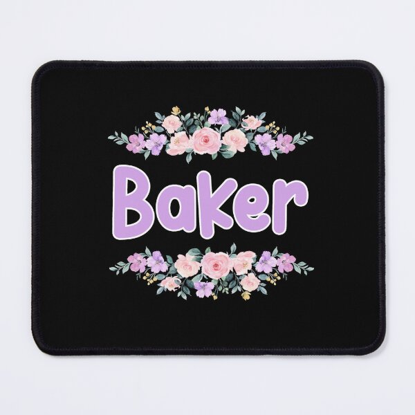 Item preview, Purple Flower Baker Name Label (Black) designed and sold by NormadWorld.