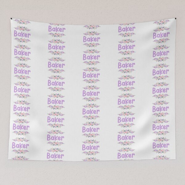 Item preview, Purple Flower Baker Name Label designed and sold by NormadWorld.