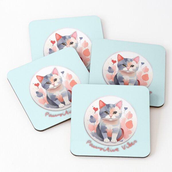Item preview, Whiskered Wonder: Pastel Cat Affection Art designed and sold by purrfect pattern.