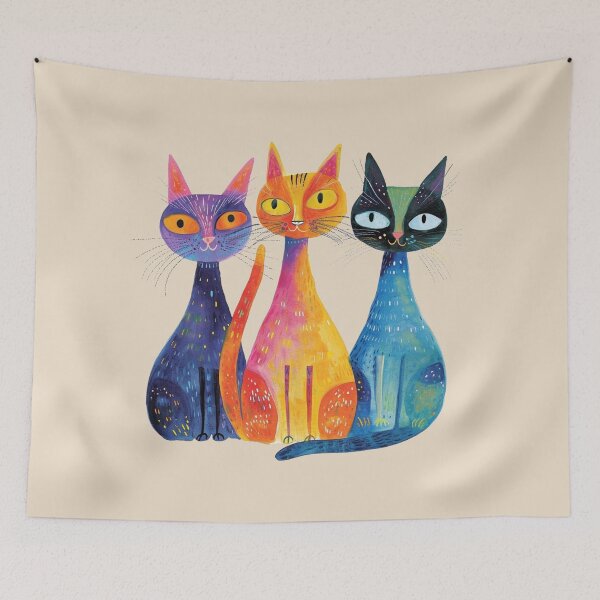 Item preview, Three Whimsical Cats designed and sold by Myra365Art.