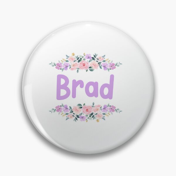 Artikelvorschau, Lila Blumen-Brad-Namensschild entworfen und verkauft von NormadWorld.