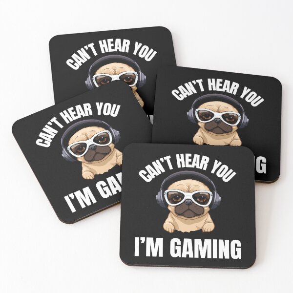 Item preview, Funny Gamer Headset I Can't Hear You I'm Gaming Pug  designed and sold by HappyGhoul1.